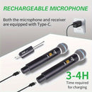 Micrófono inalámbrico NUOXIANGE BbW, micrófono de mano con receptor, para cantar, karaoke, DJ, fiestas, iglesia, bodas, discursos, sistema de micrófono, voltaje de operación ≤36V, doble uso con batería/USB, batería de litio, control de volumen, conector