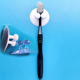 Nuevo Soporte para Cepillo de Dientes con Ventosa Montado en la Pared, Estante de Almacenamiento sin Taladro con Ventosa y Gancho
