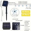 Luces solares de cerezo púrpura, 8 funciones, decoración para patio, balcón, camping, tira LED de ambiente festivo, 1 cuerda de 5 metros con 20 luces o 6.5 metros con 30 luces
