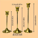 Un juego de 30 portavelas dorados de latón, candelabros al por mayor, decoración vintage para velas, soportes metálicos adecuados para la decoración del hogar, centro de mesa festivo y chimenea, Ideal para Navidad, Perfecto para Acción de Gracias