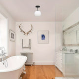 1pc Lámpara de Techo Semiempotrada Moderna, Colgante de Esfera de Vidrio Esmerilado con Acabado de Hierro Fundido Pulido, Base E26, Control de Interruptor, Abrazadera Desmontable, Cableado 110V-240V para Pasillo, Porche, Escalera, Armario, Cocina, Lavand