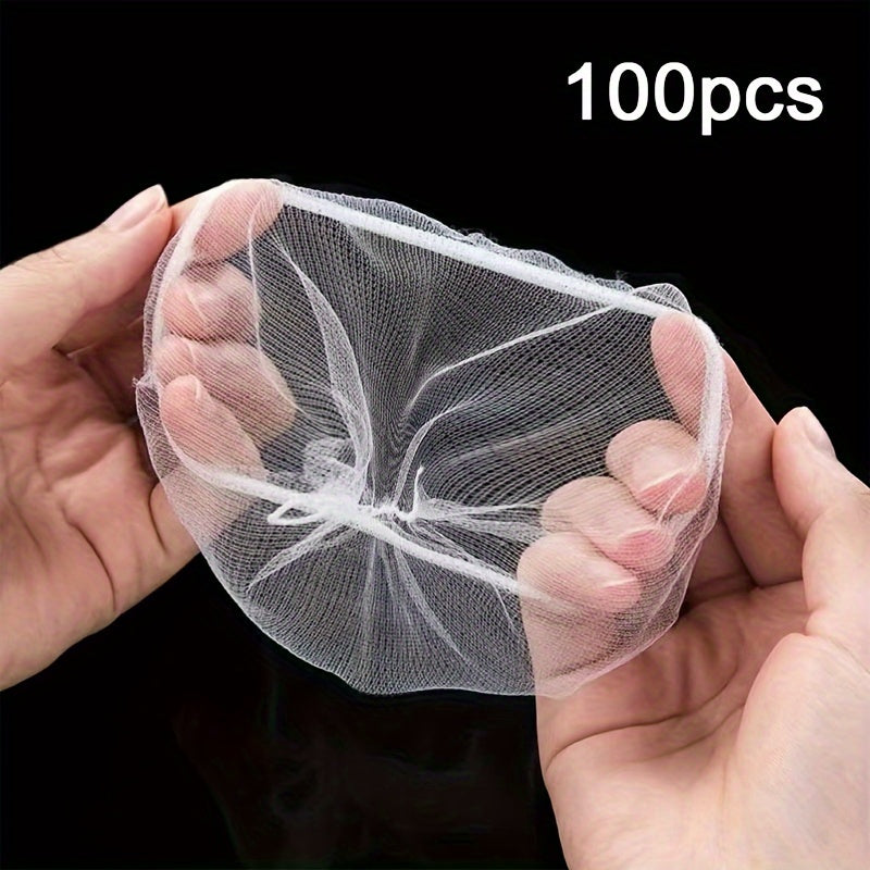 100 bolsas de malla para filtro de fregadero de cocina desechables para recoger restos de comida - Plástico duradero, fácil de usar para un eficiente desecho de residuos, ideal para verduras y frutas, desecho de residuos de cocina | Bolsas de plástico du
