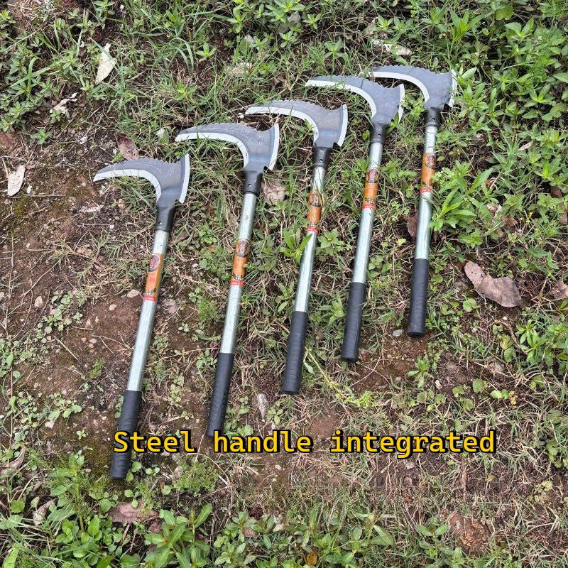 Guadaña Profesional de Jardinería de Acero Aleado - Corte Manual de Césped, Ramas y Malezas - Mango Largo (57 cm/22.4 pulgadas) para Jardinería, Agricultura y Paisajismo - Herramienta Agrícola Duradera sin Electricidad, Diseño Ergonómico, Equipo de Granj