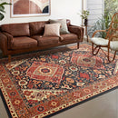 Alfombra de Estilo Étnico Persa Retro para Interior, con Diseño Antiguo y Desgastado, Plegable y Ligera para Cocina, Sala de Estar, Dormitorio y Comedor al Estilo Europeo