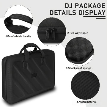 Estuche de transporte para equipo DJ negro para Pioneer DDJ400 SR2 SX 800 FLX46 1000 XDJRX3Z RR, hecho de acetato de etileno vinilo (EVA)