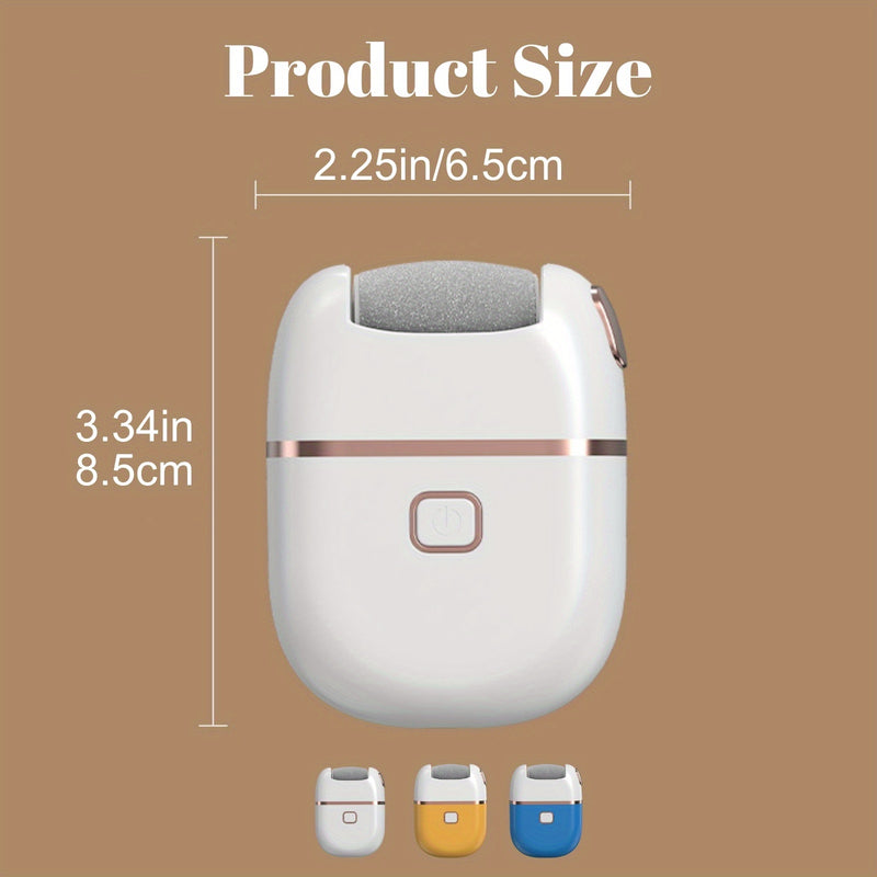Un desmastrillador eléctrico recargable con tres cabezas intercambiables, cabeza gruesa para pulido pesado, portátil y fácil de usar, carga USB, cuida la piel agrietada, elimina el pie, limpiador de pies, herramienta de cuidado de pies.