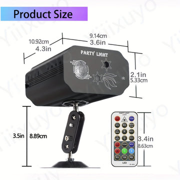 Luces de Discoteca Sonic DJ - Proyector de luz para escenarios con cuerpo totalmente de aluminio, múltiples modos y control remoto para decoraciones navideñas, fiestas, cumpleaños, bodas y eventos en vivo