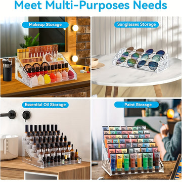 Organizador Acrílico Multifuncional, Adecuado para Esmalte de Uñas, Cosméticos, Gafas de Moda y Aceites Esenciales - Fácil Instalación, Soporte Duradero con Superficie Pulida