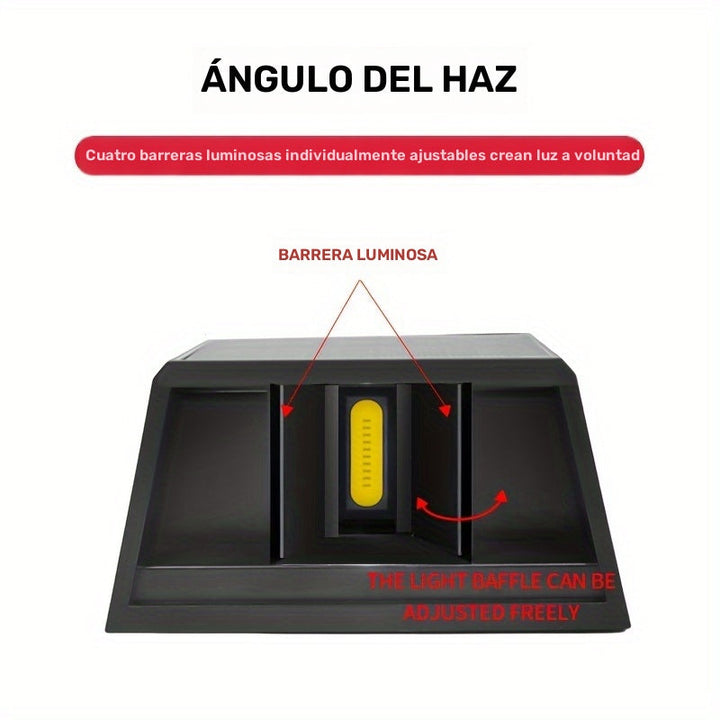 2 o 4 lámparas solares LED para pared, iluminación ajustable, irradiación hacia arriba y abajo, ideal para jardín exterior, terraza, luz ambiental, paisajismo de villa moderna, pasillo o corredor