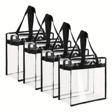 4pcs Bolsas de Plástico Transparente con Cremallera y Asa Suave - Organizador Colgante Versátil para Juguetes, Zapatos y Más - Duradero para Viajes y Uso al Aire Libre, Almacenamiento de Juguetes