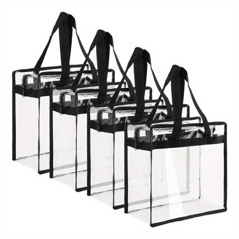 4pcs Bolsas de Plástico Transparente con Cremallera y Asa Suave - Organizador Colgante Versátil para Juguetes, Zapatos y Más - Duradero para Viajes y Uso al Aire Libre, Almacenamiento de Juguetes