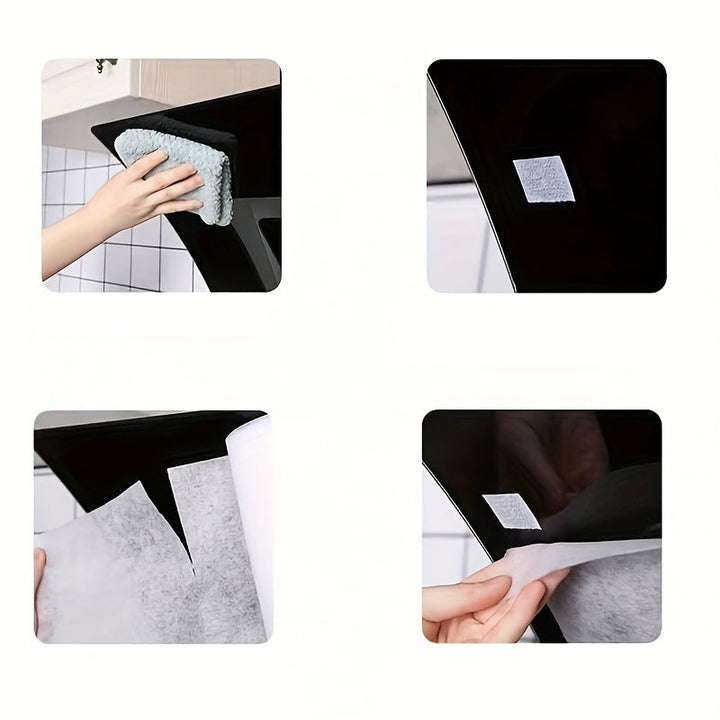 Adhesivo de Filtro para Campana Extractora de Cocina Resistente a Altas Temperaturas - Papel Absorbente de Aceite Desechable con Ventosa Lateral para Instalación Fácil, Blanco, Protege los Armarios del Graso y Derrames, Limpieza del Área de Cocción | Sol