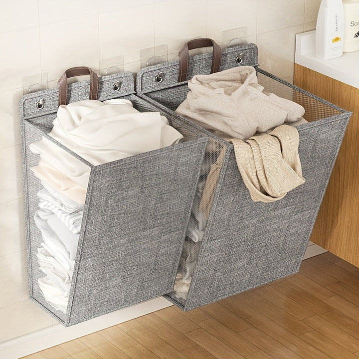 Canasta plegable para ropa sucia, 1 unidad, organizador de ropa para colgar en pared, ideal para baño, dormitorio, sala de estar, organización del hogar