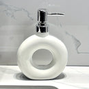 Conjunto creativo de dispensadores de jabón de cerámica, botellas de bomba de gel de ducha y loción para baño, diseño elegante de alta gama, dispensador de jabón líquido recargable para uso doméstico y de cocina, decoración de Halloween y Navidad.