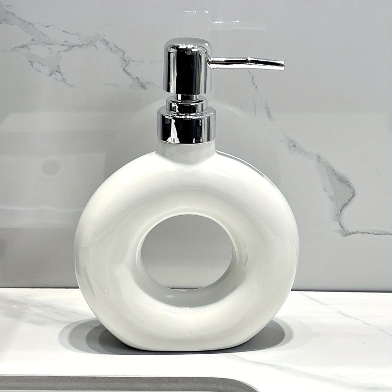 Conjunto creativo de dispensadores de jabón de cerámica, botellas de bomba de gel de ducha y loción para baño, diseño elegante de alta gama, dispensador de jabón líquido recargable para uso doméstico y de cocina, decoración de Halloween y Navidad.