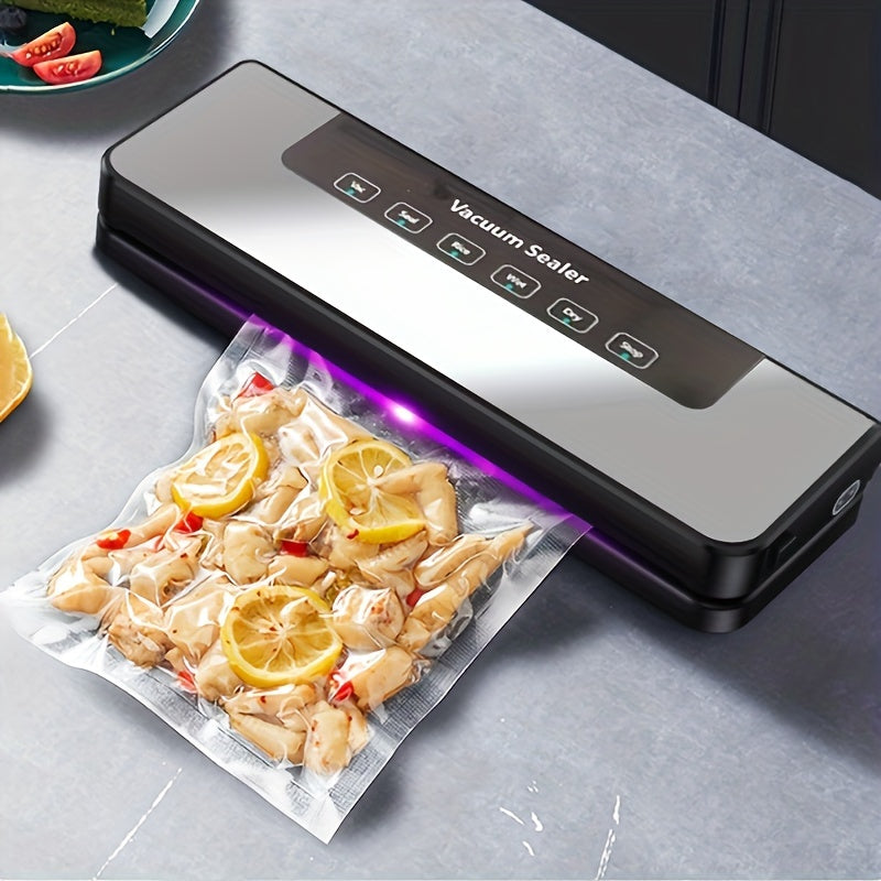 Máquina de sellado al vacío totalmente automática para el hogar, máquina pequeña de sellado y conservación de plástico para cocina, máquina de envasado al vacío de alimentos, sellado automático del aire de alimentos, máquina de sellado al vacío adecuada
