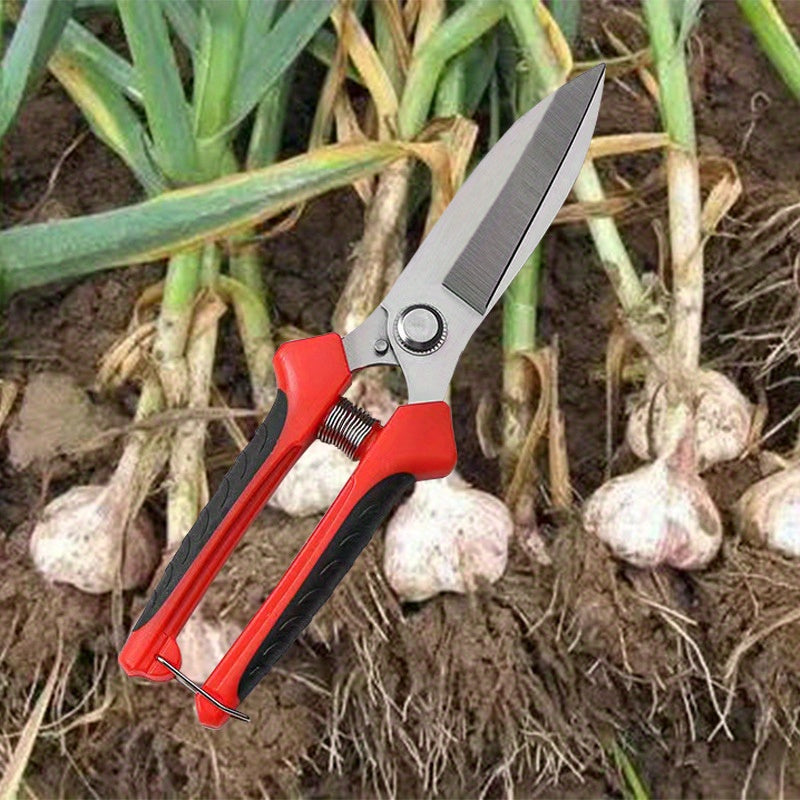 4 piezas de tijeras de poda de acero inoxidable, estilo contemporáneo, tijeras de jardín ambidiestras, cortadora de ramas duradera, herramienta de cosecha de frutas, con mangos antideslizantes, para cebolla, ajo, enredaderas, flores, frutas cítricas - Us
