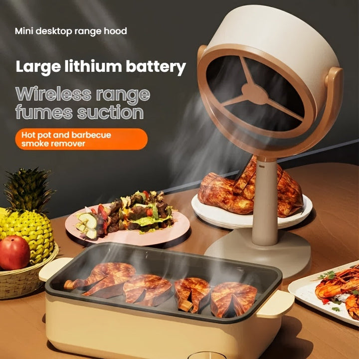 Nueva ventilador de absorción de rango completo para mesa, recargable por USB, mini desventilador de escritorio, montable en pared y colgante, eliminación de humo ilimitada, electrodoméstico esencial para cocina.