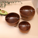 1pc Cuenco De Madera De Acacia Redondo Duradero, Cuenco De Arroz Sopa Fideos, Adecuado Para Uso En El Hogar Y Al Aire Libre, Anti-escaldado, Vajilla Diaria De Cocina