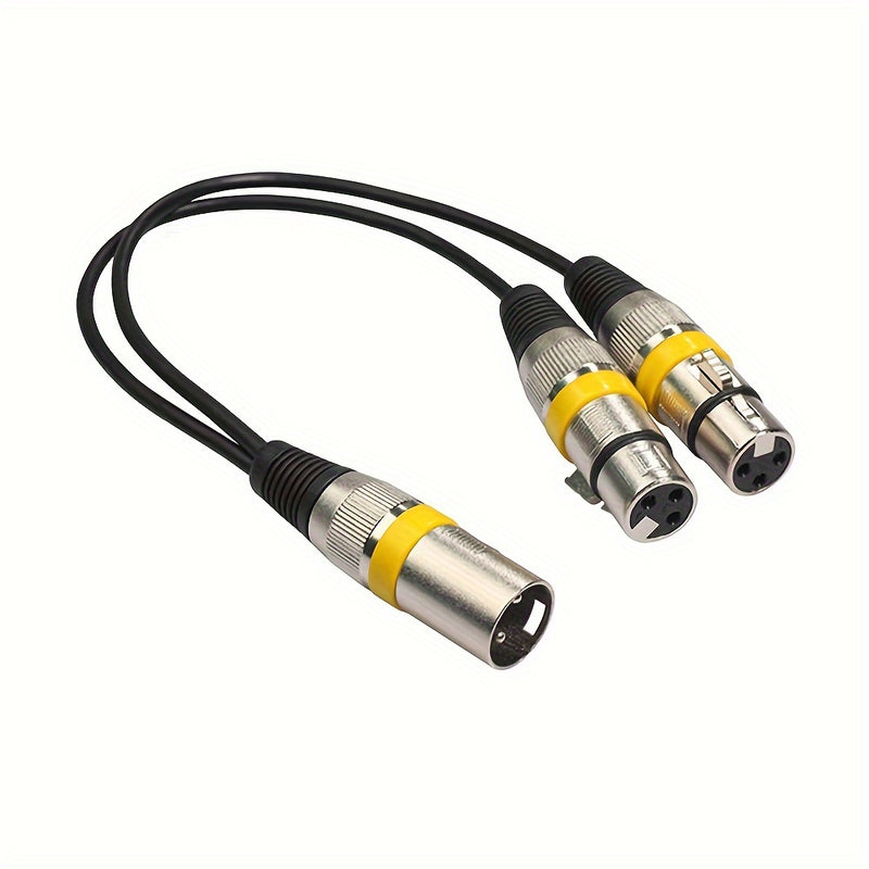 Cable Divisor XLR de Aleación de Zinc Premium - Macho a Hembra, Conector 1-a-2 para Consolas de Mezcla, Micrófonos, Altavoces y Más - Disponible en Rojo, Verde, Azul, Amarillo, Negro