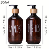 2 Piezas, Dispensador De Jabón De Plástico, Botella De Loción Para Encimera, Dispensador De Jabón Para Manos Y Platos, Botella Vacía Recargable, Decoración Para El Hogar, Accesorios De Baño