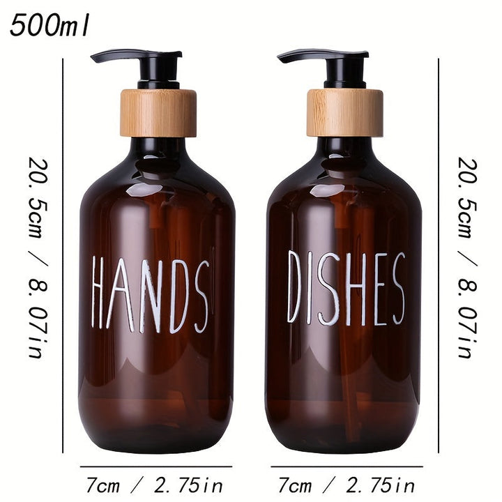 2 Piezas, Dispensador De Jabón De Plástico, Botella De Loción Para Encimera, Dispensador De Jabón Para Manos Y Platos, Botella Vacía Recargable, Decoración Para El Hogar, Accesorios De Baño