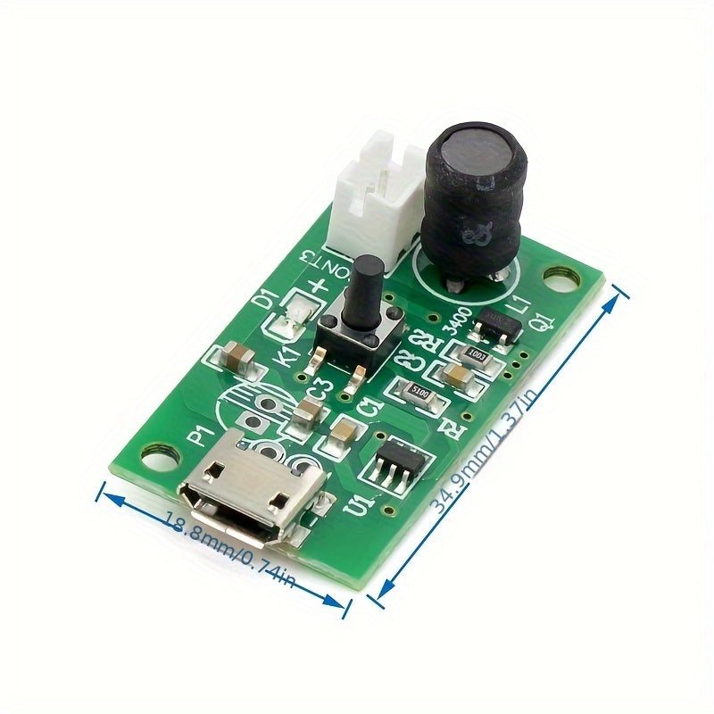 Kit DIY de Humidificador Mini USB con Atomizador y Placa de Circuito Controlador, Placa de Nebulización de Película en Spray Oscilante