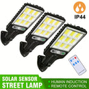 3piezas Luz Solar de Sensor de Movimiento con Control Remoto, Luz de Seguridad Alimentada por Panel Solar, Luz de Camino para Jardín, Garaje, Patio Trasero