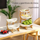 Estantería de Frutas de 2/3 Niveles con Plato de Almacenamiento para Snacks, Estante Decorativo - Juego de Cuencos de Frutas de Plástico Duradero para Cocina y Restaurante - Bandeja de Servicio Multinivel para Frutas, Snacks y Postres - Regalo de Navidad