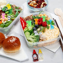 Juego de accesorios para el almuerzo de 58 piezas, tenedor de frutas con animales de dibujos animados, botella exprimible para condimentos, decoración para la caja de almuerzo, material ABS, accesorios divertidos para comer, suministros de cocina para us