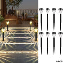 8/10 piezas de luces solares LED para jardín SolarFlare, diseño de cascada elíptica, montaje empotrado en ABS, acabado pulido, control con interruptor, batería de níquel solar, iluminación no desmontable para caminos, jardín, patio, pasillos y paisajismo