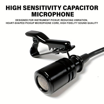 Cables Micrófono Portátil para Sax, 5M Cables Micrófono de Sax Alámbrico Portátil para Instrumento Musical de Saxofón, Violín, Guitarra para Escenario de Actuación