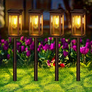 6 Lámparas de Césped con Filamento de Tungsteno Solar para Decoración Exterior - Iluminación LED Adecuada para Villas, Jardines, Patios y Terrazas