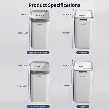 Cubo de Basura Joybos de Gran Capacidad con Tapa - Presión y Sellado, Bloqueo de Olores, Montaje en Pared o Independiente para Cocina y Baño, Esenciales para el Hogar, Suministros de Limpieza