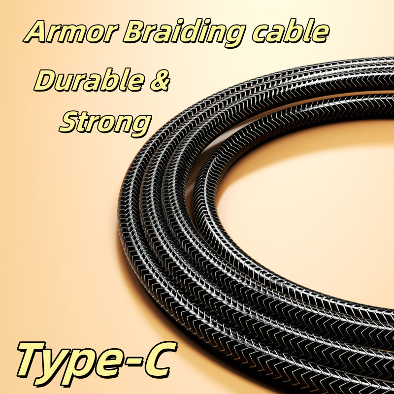 【Nuevo producto de moda】Cable de carga rápida USB-C con diseño moderno y trenzado en nailon resistente, compatible con for Samsung S23, S22, S21, One Plus, Xiaomi y otros dispositivos - Transmisión de datos incluida (100.58cm/149.35cm/201.17cm)