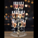 Soporte de champán de acrílico moderno y lujoso, con capacidad para martinis y margaritas, soporte de copas de cóctel, estante de bebidas escalonado multifuncional, adecuado para bodas, bares y reuniones de fiesta.