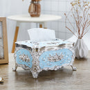 Caja de Pañuelos con Patrón de Rosas al Estilo Europeo Elegante - Plástico Duradero, Diseño Cuadrado para Uso en el Hogar y el Coche