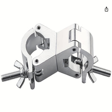 Abrazadera de Acoplamiento Giratoria para Truss de Iluminación DJ para Tubo Doble de 30mm-35mm, Abrazadera de Tubo de Doble Cabeza de Liberación Rápida con Anillos de Compensación, Aluminio - Ideal para Equipos de Iluminación y Escenario