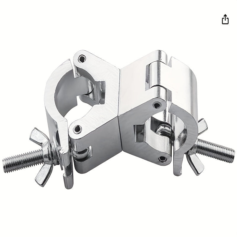 Abrazadera de Acoplamiento Giratoria para Truss de Iluminación DJ para Tubo Doble de 30mm-35mm, Abrazadera de Tubo de Doble Cabeza de Liberación Rápida con Anillos de Compensación, Aluminio - Ideal para Equipos de Iluminación y Escenario