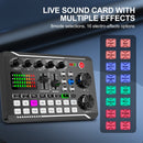 Tarjeta de Sonido Profesional F998 con Cambio de Voz y Efectos de Mezcla para DJ - Recargable por USB, 4-Cambios Vocales Interesantes (Masculino, Femenino, Jóvenes, Monstruo), Conector Jack de 3.5 mm, Ideal para Grabación en PC, Transmisión y Juegos, , A