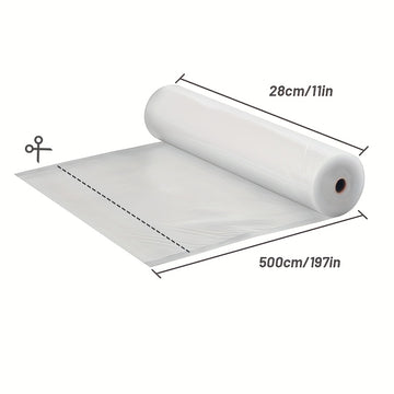 Rollo de Sellador al Vacío AGASHE de 5m para Conservación de Alimentos - Libre de BPA, Resistente al Desgarro, Anti-Oxidación y a Prueba de Olores, Patrón de Lunares, Ideal para Sous Vide, Preparación de Comidas, Cocina a Baja Temperatura y Almacenamient