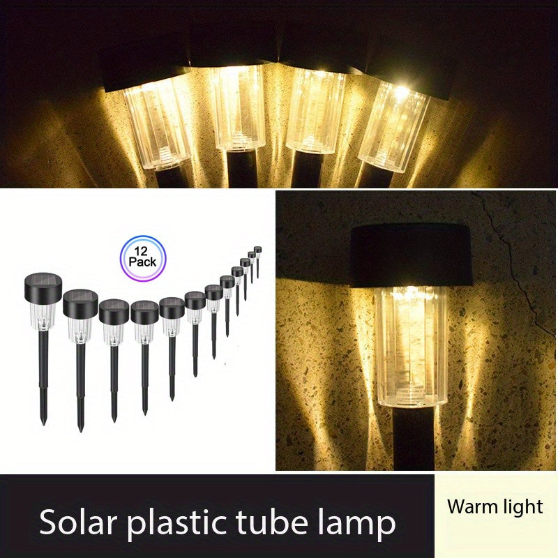 12 piezas de luz LED solar para jardín, luz solar para exteriores, decoración de lámparas para patio, jardín, césped