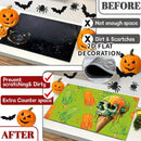 1pc Cubierta para Estufa de Halloween - Decoración Espeluznante, Verde y Naranja, Superficie Antideslizante con Forro de Goma, Compatible con Estufas Eléctricas/Gas, Fácil Instalación para Fiestas de Halloween y Uso Todo el Año, Protector de Cocina, Deco