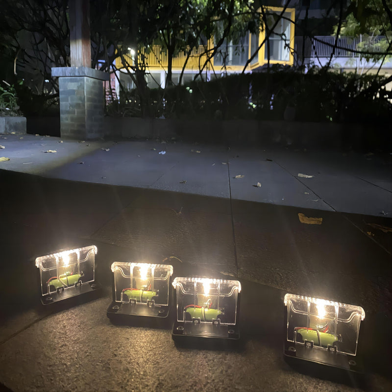 10pcs Luces Solares LED para Terraza - Blanco Cálido, Perfectas para Escalones Exteriores, Caminos de Jardín y Vallas de Patio