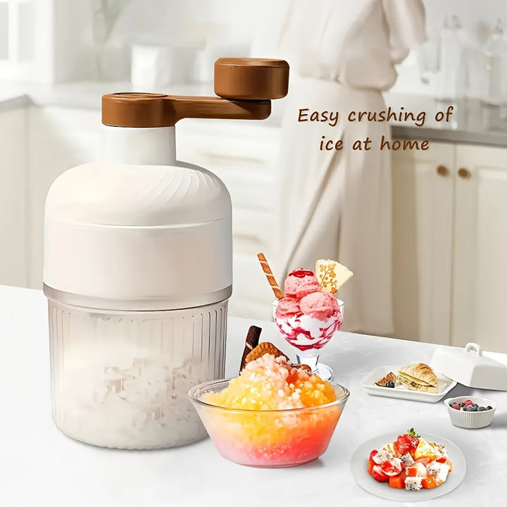 Maquinilla Portátil de Hielo Redondo Manual - Sin Pilas Necesarias, Fácil de Usar y Rápida en el Afeitado del Hielo, Diseño Duradero para Hogar, Fiestas, Postres, Piruletas y Uso Comercial