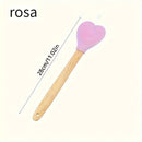 1pc Espátula de silicona en forma de corazón con mangos de madera - Resistente al calor, ideal para cocinar, hornear, mezclar - Perfecto utensilio de cocina para repostería y remover