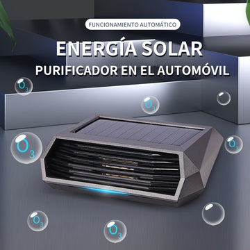 Purificador de aire para auto con energía solar y sensor de movimiento inteligente - Enciende/apaga automáticamente, no necesita energía eléctrica, panel solar de alta eficiencia y batería de litio incorporada para aire fresco en movimiento