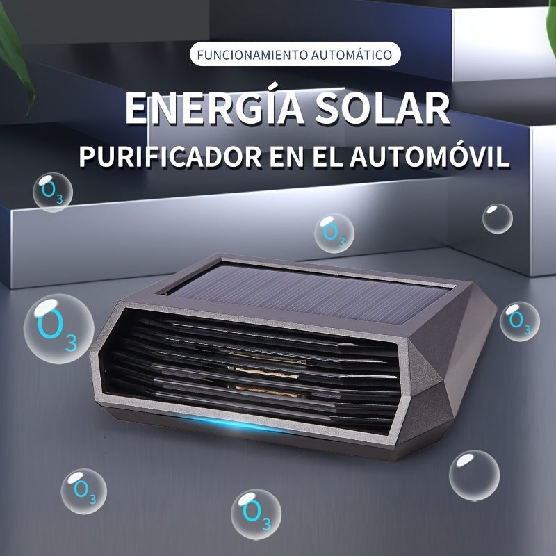 Purificador de aire para auto con energía solar y sensor de movimiento inteligente - Enciende/apaga automáticamente, no necesita energía eléctrica, panel solar de alta eficiencia y batería de litio incorporada para aire fresco en movimiento