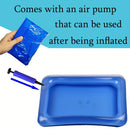 1/2 Piezas Bañera de Pies Inflable Cuadrada, Bañera Portátil para Pies, Escalón de Entrada a la Piscina y Kit de Limpieza y Pedicura