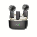 Micrófono inalámbrico mini de clip con estuche de carga - Micrófono lavalier portátil para vlogging, streaming, podcasts y reuniones